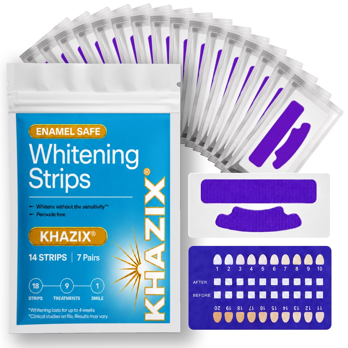 Teeth Whitening Strips Crest - 7 أزواج من شرائط تبييض الأسنان