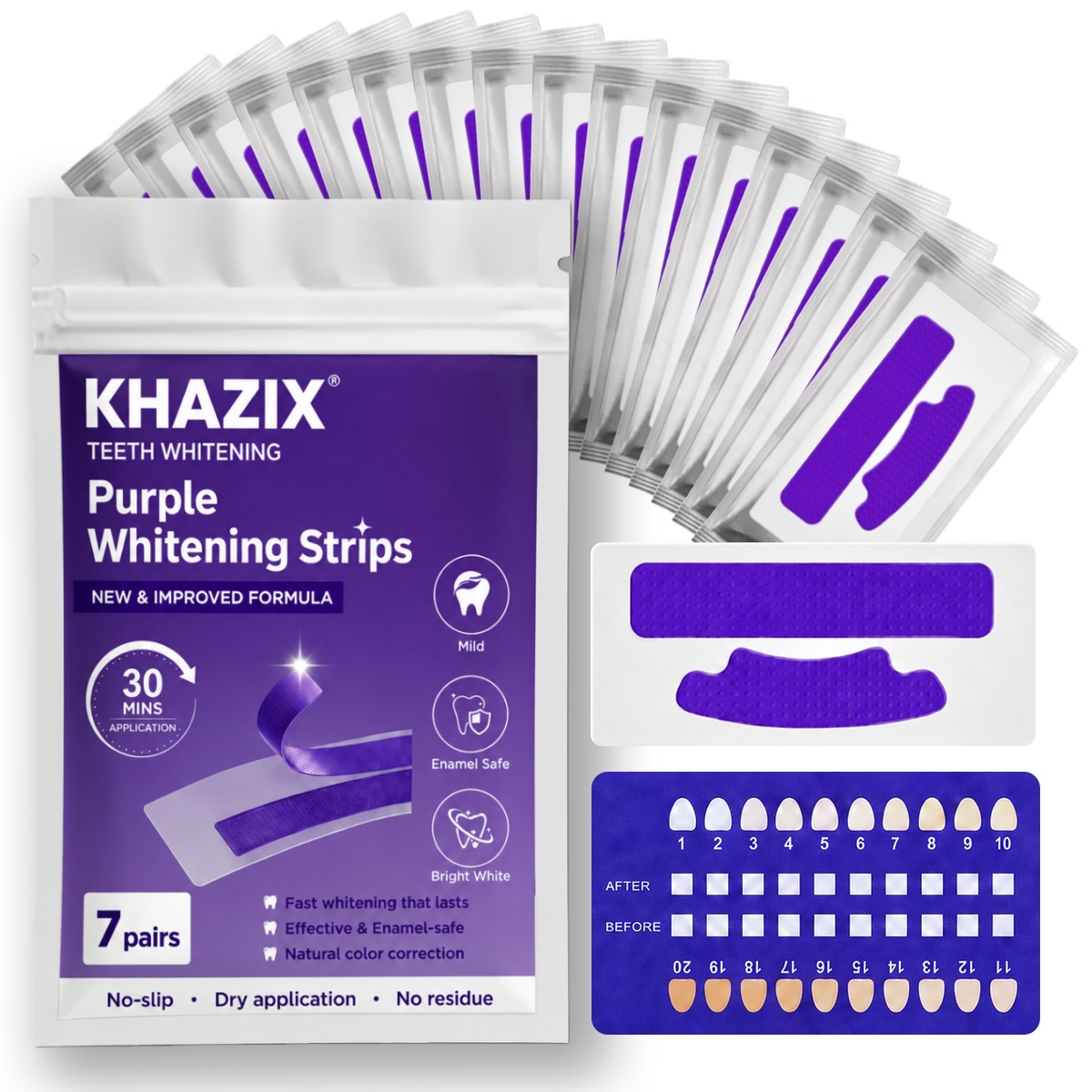 Teeth Whitening Strips Crest - 7 أزواج من شرائط تبييض الأسنان